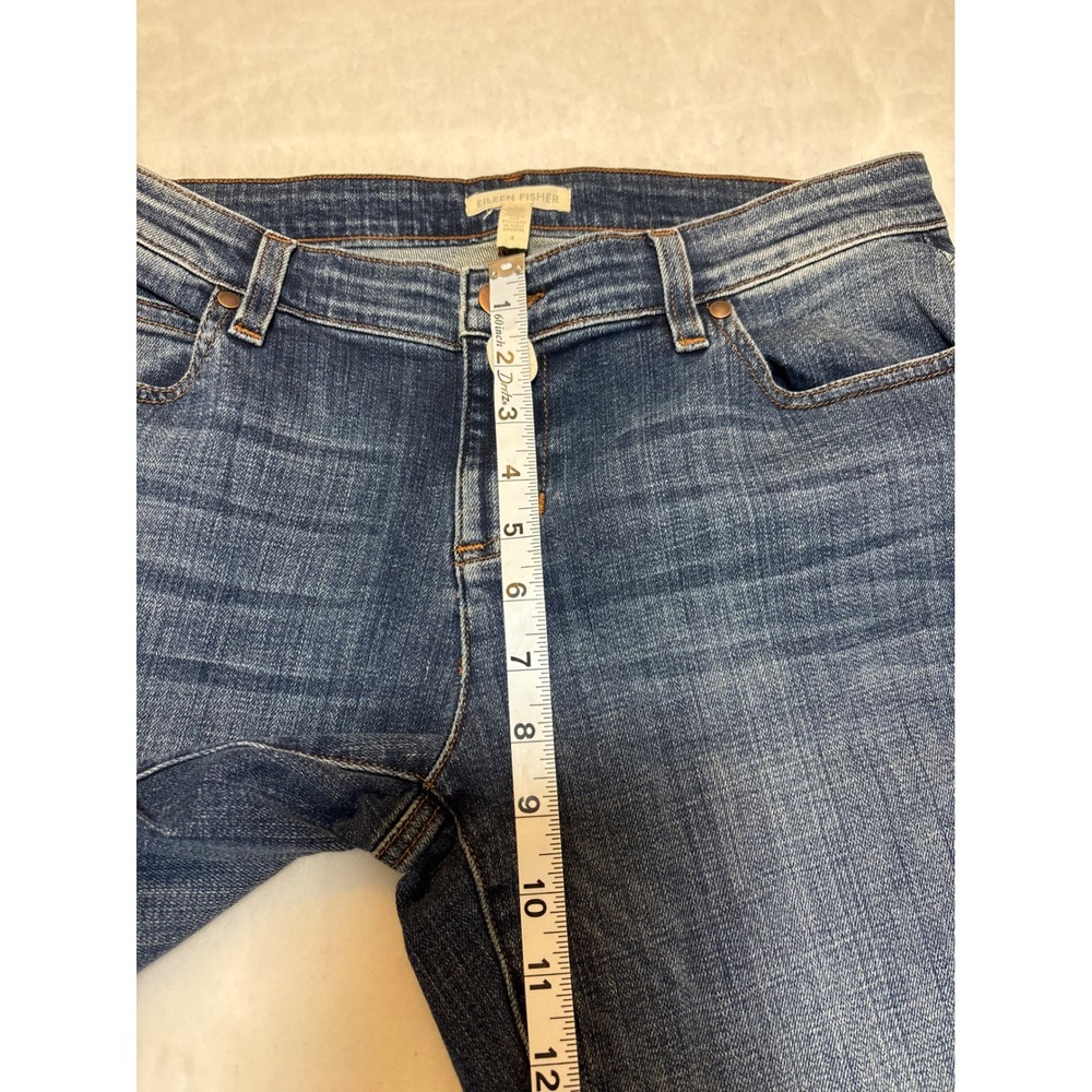 Eileen Fisher Women Size 4 Blue Wash Straight Leg Jeans Organic Cotton Blend - Picture 5 of 10